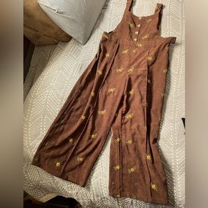 NWT Cider 1XL Corduroy overalls sunflowers fall autumn
